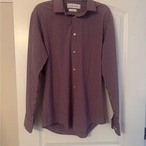 Mizzen+Main Men's Burgundy Checkered Shirt